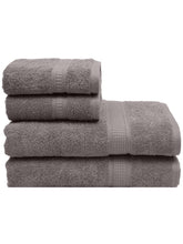 Rangoli 100% Cotton Fibre 2 Bath & 2 Hand Towel 1400 Gsm | Highly Durable & Super Absorbent Towel | Skin-Friendly & Quick Drying Luxury Towels (Ash Brown) - Pack Of 4