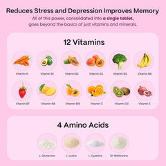 Blubein Multivitamin Tablet With 37 Vital Ingredients For Men & Women Boosts Stamina, Enhances Immunity & Vegan , Good For Overall Health & Wellness | 30 Tablets , 50gm 0.1lbs