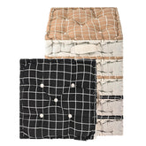 Soft Cotton Chair Cushions For Sitting, Button Pillow, Printed - Black & Brown | Pillow For Office Work & Posture Support | Sitting Cushion & Back Rest For Chair | Pain Relief - Pack Of 6