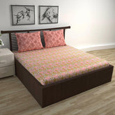 100% Pure Cotton Double Bedsheet For Queen With 2 Pillow Covers - 87 X 100 Inches, Multicolor | Soft & Durable For Everyday Use & Bedroom - All Season Comfort