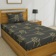 Single Bedsheet With 1 Pillow Cover - 55 X 88 Inches, Grey | Soft & Comfortable Sleep Experience | Machine Wash In Cold Water