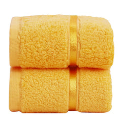 Spread Spain 100% Cotton Face Towel 600 Gsm | Roman Face Towel Super Absorbent Soft & Quick Dry Towels (Yellow) -Set Of 2