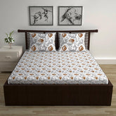Queen Size Double Bedsheet With 2 Pillow Covers - 87 X 100 Inches, Grey | 144 Thread Count Pure Cotton Bedsheet - Light Weight, Soft, Skin Friendly | Perfect For Gifting