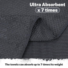 Fezora Microfiber Contler Bath Towels 700 Gsm | Large Size Bath Towel Soft & Absorbent Bath Towel For Men & Women (Dark Grey & Dark Blue)- Pack Of 2