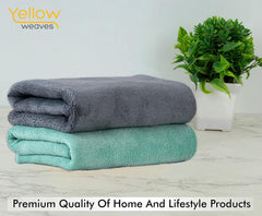 Yellow Weaves Super Soft Microfiber Hand Towels, Gym & Workout Towels 400 Gsm, Set Of 2, Multicolour