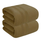 House Of Terry 100% Cotton Bath Towel 900 Gsm | Quick Dry, Fade-Resistant, Soft, Lightweight & Absorbent For Men & Women Large Size Towel (Brown) - 2 Pcs