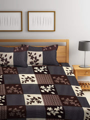 Microfiber Double Bedsheet With 2 Pillow Covers - 85 X 86 Inches, Brown | Normal Hand Wash Or Machine Wash | 144 Thread Count