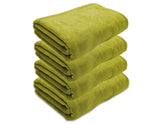 Black Gold The Finer Touch Oversized Microfiber Bath Towel 2600 Gsm | Soft Quick-Dry Microfiber Towel For Men & Women (Green)- Pack Of 4