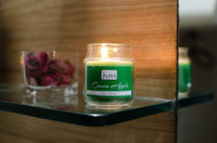 GREEN APPLE & ROSE FRAGRANCE JAR CANDLE SET OF 2 | PARAFFIN WAX | BEST FOR DECOR