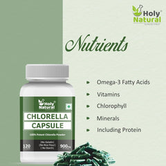 Holy Natural Chlorella Capsule 450mg Help Boost Immunity, Pure & Natural | 120 Capsules 200gm 0.4lbs