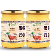 Premium A2 Cow Desi Ghee By Village Company | Rich In Nutrients Calcium & Iron Pure Healthy Desi Cow Ghee For Boost Energy | 1 Litr (500ml * 2) 33.8 Ounce | Jar Pack