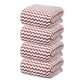 Black Gold The Finer Touch Microfiber Zigzag Bath Towel 1400 Gsm | Soft & Quick Dry Towel Lightweight & Absorbent Use For Men & Women (Purple) - Pack Of 4