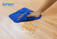 Softspun Microfiber Cloth 340gsm | Super Soft Absorbent Cleaning Towels Cleans & Polishes Everything In Your Home (Pack Of 5)- Blue