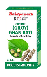 Baidyanath Guduchi Giloy Ghanbati Helps Boost Immunity, Help In Boosting Immunity And May Help Enhance The Bodyās Defence Mechanism | 60 Tablets 100gm 0.2lbs