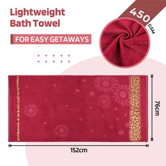 Kuber Industries Soft Blend Cotton Bathing Towel 1800 Gsm | Fade/Wrinkle Resistant Towels (Velvet Maroon) - Pack Of 4