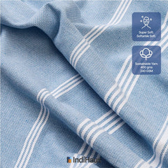 Indihaus Premium Extra Large Cotton Towel 250 Gsm | Soft, Absorbent & Comfortable Quick Dry Bath Towels Large Size (Blue)