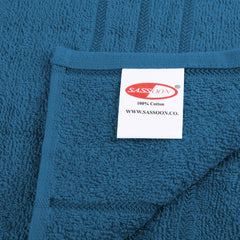 Sassoon Melrose 100% Cotton Hand Towel 400 Gsm | Highly Absorbent, Soft Material Perfect For Daily Use (Teal) -2 Piece