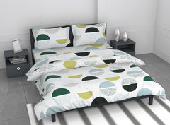 Printed Cotton King Size Bedsheet With 2 Pillow Covers | 104 X 104 Inches, Multicolor | Durability, Breathability, Softness, & Easy Maintenance