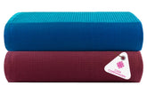 Casa Copenhagen Designed In Denmark Waffle Super Soft 2 Pieces 100% Cotton Large Bath Towel 525 Gsm - Burgundy & Electric