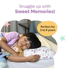 Premium Memory Foam Baby & Toddler Pillow, For Head, Neck & Back Support - 20.5 X 11.5 X 2.5 Inch | Removable Cover | Perfect For Sleeping, Reading, Resting | 2 To 9 Years, Unicorn Print