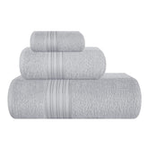 Boutiquo 100% Cotton Bath, Hand & Face Towel 900 Gsm | Eco-Friendly Towels For Men & Women, Ultra Soft & Highly Absorbent - Light Grey (Pack Of 3)