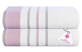 Casa Copenhagen Designed In Denmark White Bay Super Soft 2 Pieces 100% Cotton Large Bath Towel 525 Gsm - Lavender/Light Grey