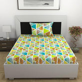 100% Cotton Single Bedsheet With 1 Matching Pillow Covers - 57 X 87 Inches, Multicolor | Perfect For Home & Gifts - Softness & Natural Breathability