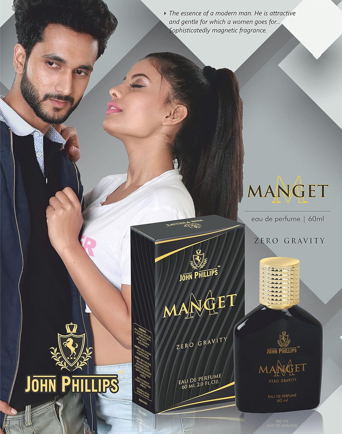 John Phillips Sparkle 100 Ml 3.4 Fl.oz. & Magnet 60 Ml 2 Fl.oz.  Eau De French Perfume | Perfect For Daily Use | For Men John Phillips Sparkle 100 Ml 3.4 Fl.oz. & Magnet 60 Ml 2 Fl.oz.  Eau De French Perfume | Perfect For Daily Use | For Men