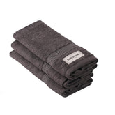 Bathriene 100% Bamboo Hand Towels 600 Gsm | Highly Absorbant Soft & Anti Bacterial Towels For Wash Basin Hand Towels (Midnight Grey) - Set Of 3