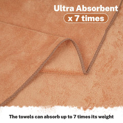 Fezora Microfiber Weft Knitting Bath Towels 400 Gsm | Large Size Bath Towel Soft & Absorbent For Men/Women (Beige)