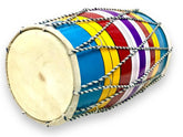 12 Inches Wooden Indian Handmade Rope & Ring Baby Dholak - Multicolor | Perfectly Symmetric Round Dholak - Dholak For Festival, Wedding, Satsang | Very Easy To Tune, Decorative Dholaki