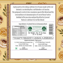 San-Cha Cinnamon & Clove Herbal Tea - 25 Biodegradable Pyramid Tea Bags | Soothing & Relaxing - Caffeine Free, Environment Friendly