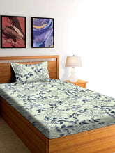 Polycotton Elastic Fitted Bedsheet For Single Bed With 1 Pillow Cover - 36 X 78 Inches, Cream | Super Soft Brushed Durable Fabric