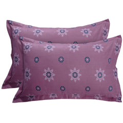 Cotton Elastic Fitted Bedsheet For King Size With 2 Pillow Covers - 72 X 78 Inches, Pink & Magenta | Ideal For Guest Room, Hotel Quality | 3 Piece Bed Sheet