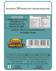 San-Cha Silver Needles Lemon Eucalyptus White Tea - 75gm, 2.6 Ounce | Crisp & Sweet Citrus Notes - Low Caffeine, Richest In Antioxidants