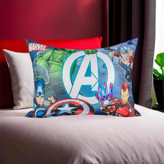 Cotton Marvel Avengers Print Pillow For Kids, Super Soft Pillow Filler, For Sleeping & Traveling - 12x18 Inches | Easy To Carry - Ideal For Boys & Girls | Suitable For All Sleepers - 3 Pcs