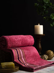 Mush Designer Bamboo Bath Towel 600 Gsm | Ultra Soft, Absorbent & Quick Dry Bath Towel - Ruby Red