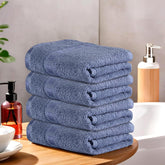 Kuber Industries Cotton Hand & Face Towels 200 Gsm | Easily Washable Workout Gym Napkins For Men | Pocket Towel - Dark Blue (Pack Of 4)