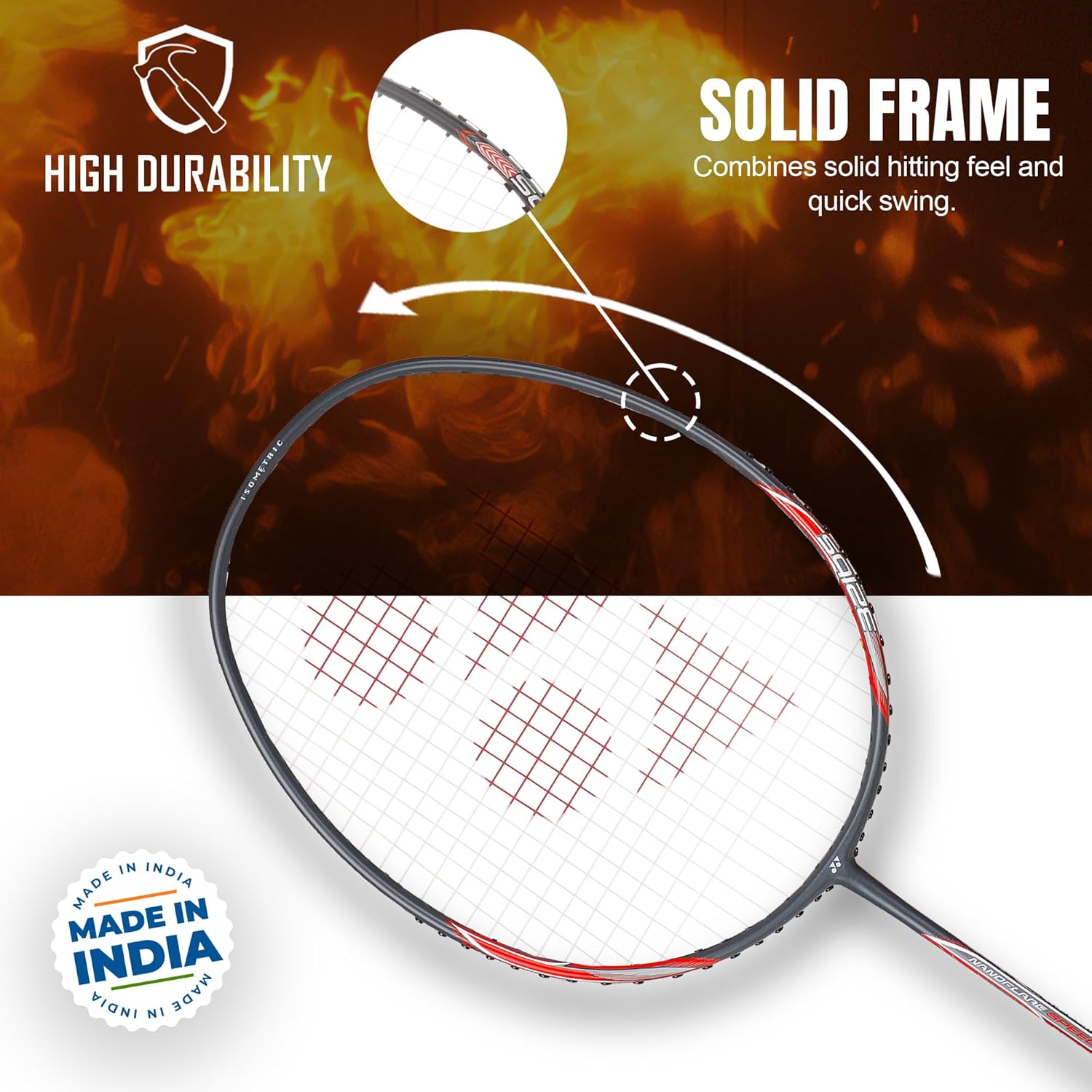 Yonex NANOFLARE SPEED 7 Badminton Racquet, G4 4U, Colour - Multicolour, Grip Size - 3 3/4 Inches, Material - Graphit Yonex NANOFLARE SPEED 7 Badminton Racquet, G4 4U, Colour - Multicolour, Grip Size - 3 3/4 Inches, Material - Graphit