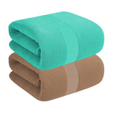 House Of Terry 100% Cotton Bath Towel 900 Gsm | Quick Dry, Soft & Absorbent, Fade-Resistant, Skin-Friendly For Men & Women Towel (Brick & Turquish) - Pack Of 2