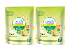 Diabliss Premix Instant Lemon Green Tea With Diabetic Friendly Sugar - Pack Of 2 X 500gm Pouch, 17.6 Ounce Each | Low Glycemic Index, No Chemical Sweeteners - High Caffeine