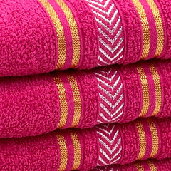 Stamio Cotton Hand Towel 390 Gsm | For Men, Women, Home Use, Gym, Wash Basin, Kitchen | Soft Absorbent Quick Dry Small Size Towels (Pink) -Set Of 6