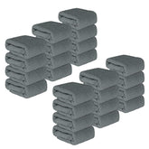 Kuber Industries Super Absorbent & Reusable Microfibre Face Towel 1800 Gsm (Plain Ash Grey) - Pack Of 24