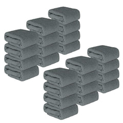 Kuber Industries Super Absorbent & Reusable Microfibre Face Towel 1800 Gsm (Plain Ash Grey) - Pack Of 24