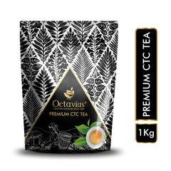 Octavius Premium CTC Assam Tea - 1 Kg, 35.2 Ounce | Garden Fresh Extra Strong Assam Tea - Kadak Chai Patti | Medium Caffeine Strong Chai Patti