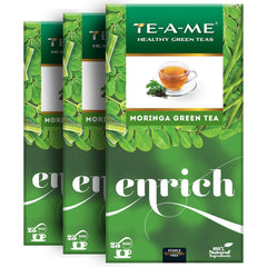 TE-A-ME Moringa Enrich Green Tea - Pack Of 3 X 25 Tea Bags | Promotes Glowing Skin - Enriched With Turmeric, Ginger, Triphala & Amla