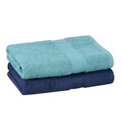 Fresh From Loom Luxury Edition Egyptian 100% Pure Cotton Bath Towel 1200 Gsm | High Water Heavy Soft Dual Stitched Bath Towel (Iris Blue & Turquoise Blue) - 2 Pcs