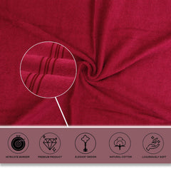Liberty Towels Soft Cotton Medium Size Hand & Face Towels 400 Gsm | Quick Dry Sweat & Workout Towels For Men & Women (Maroon & Pink) - Pack Of 2