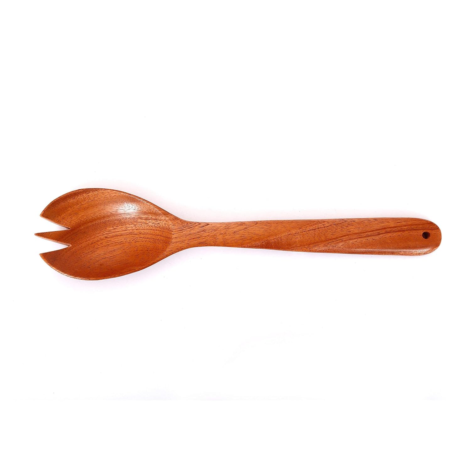Brown Neem Wood Salad Serving Spoon & Fork Set For Cooking, Sauteing, Stirring, Mixing, Serving Salads - Set Of 1 Spoon & 1 Fork Brown Neem Wood Salad Serving Spoon & Fork Set For Cooking, Sauteing, Stirring, Mixing, Serving Salads - Set Of 1 Spoon & 1 Fork