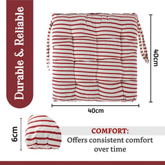 Soft Cotton Chair Cushions Pillow For Sitting, Pillow For Office Work Support, Printed - Maroon & Black | Back Rest Pillow, Furniture Cushion, Pain Relief, Comfortable Pillow - Pack Of 2